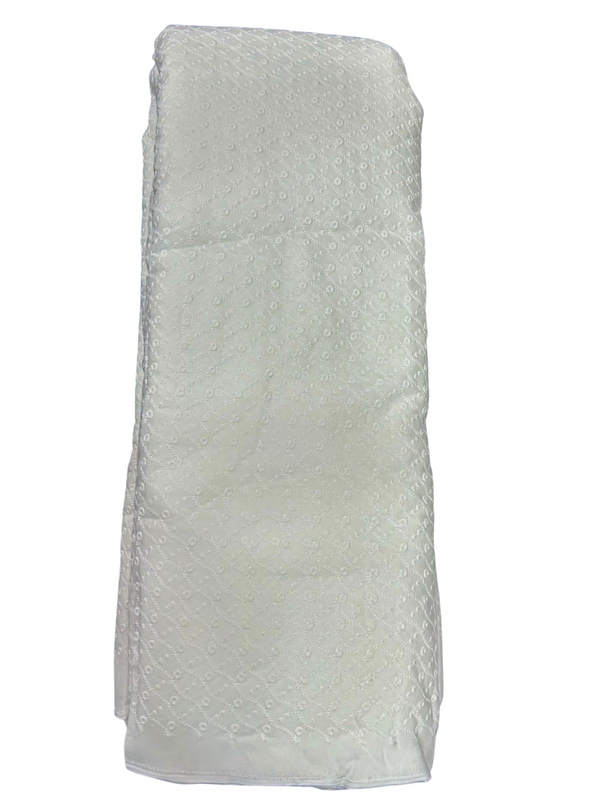 White cotton pagdi embroidery fabric for men’s kurta, women’s suits and festive outfits