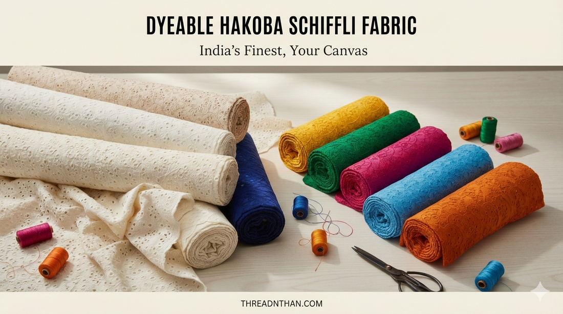 Best dyeable hakoba schiffli fabric