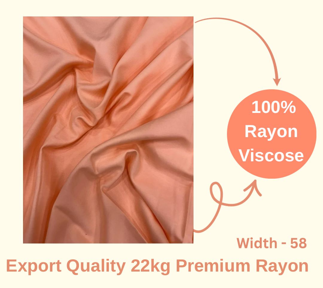 High-Quality Peach Rayon Material – Flowing and Comfortable Fabric.