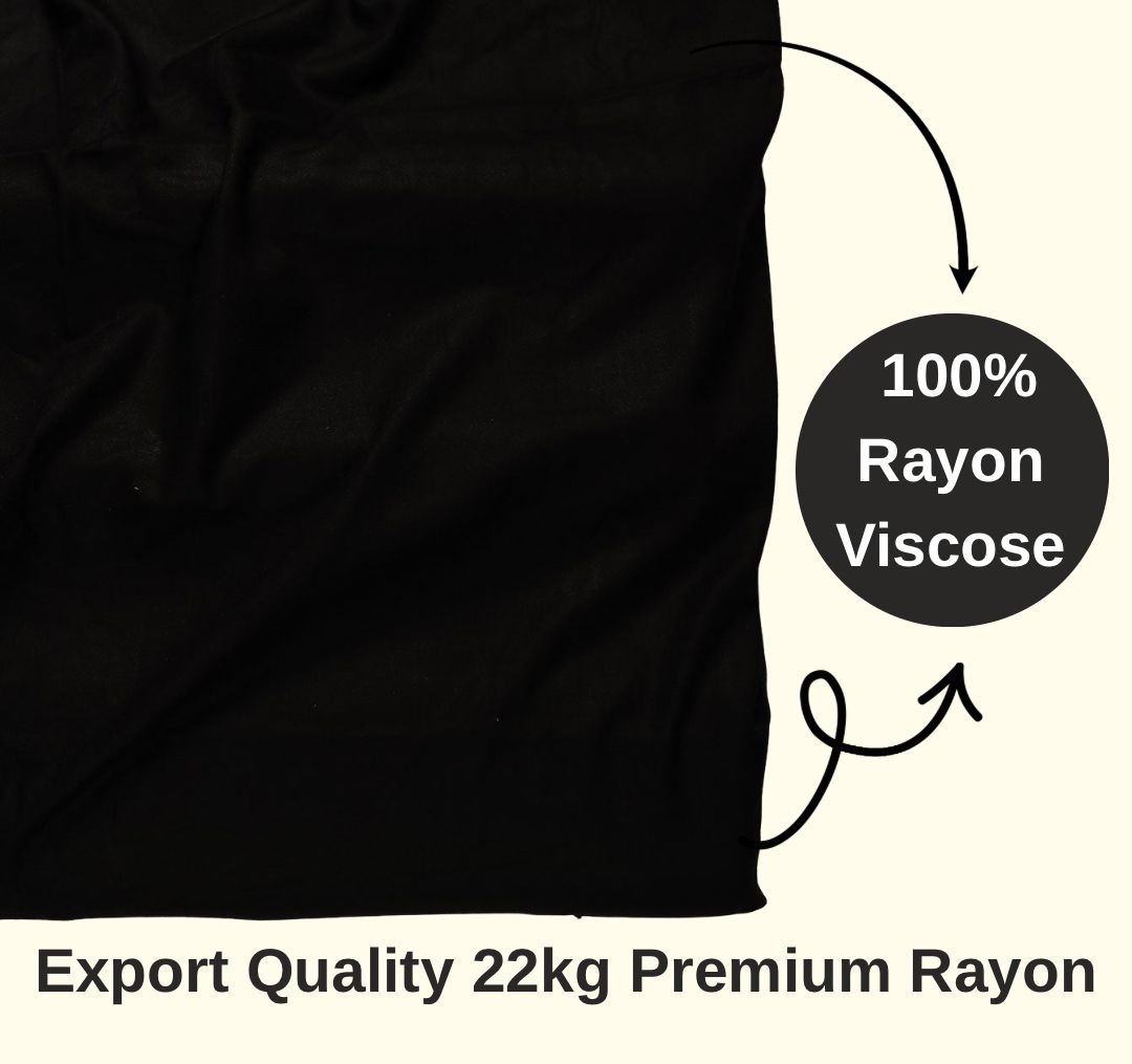 Premium Black Rayon Viscose Fabric – Daily Wear Dress Material Texture.