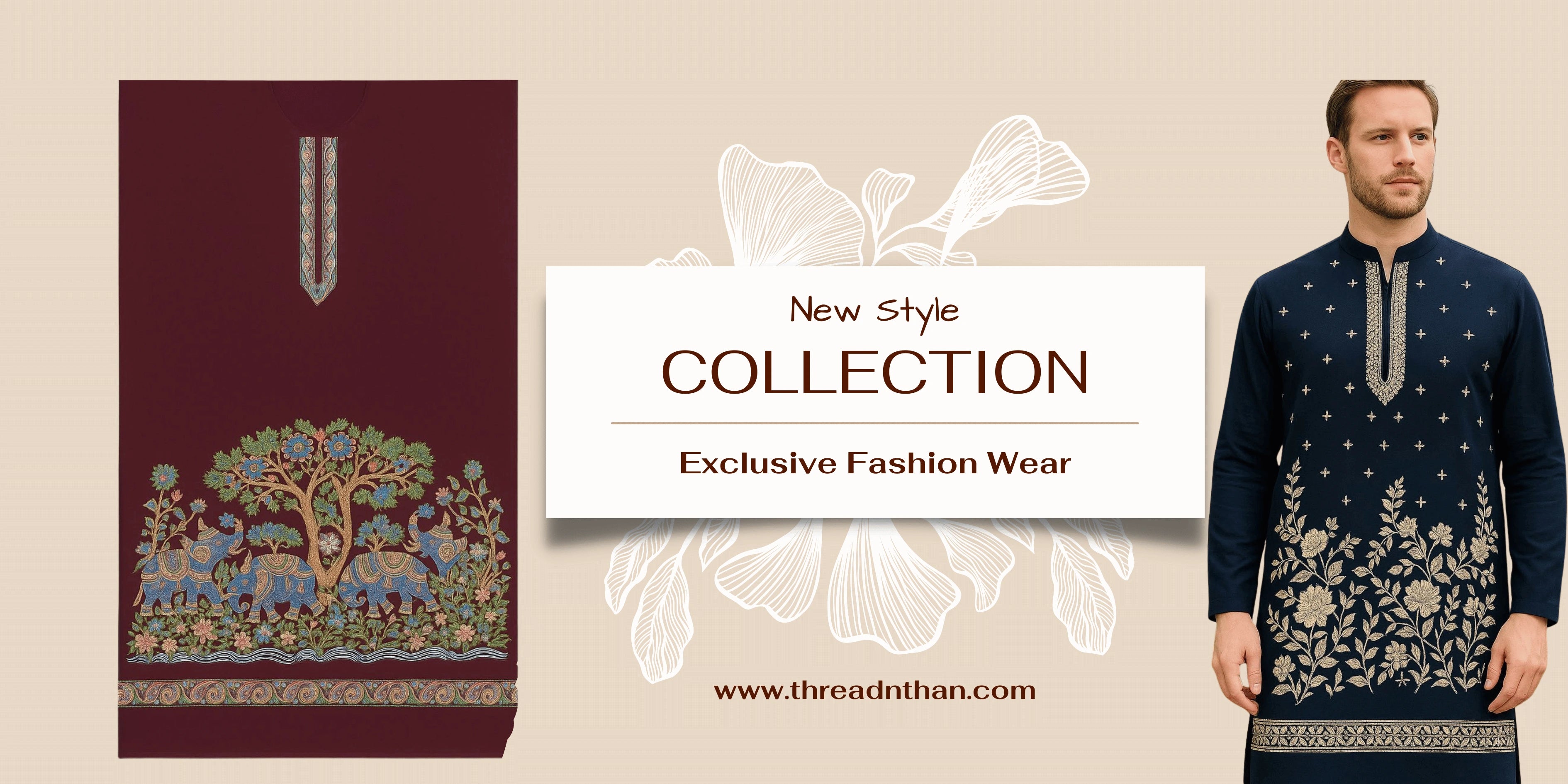 Best selling men’s kurta fabric collection with premium embroidered designs