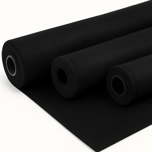 Black Rayon Fabric Closeup – Soft and Smooth Rayon Material for Stitching.