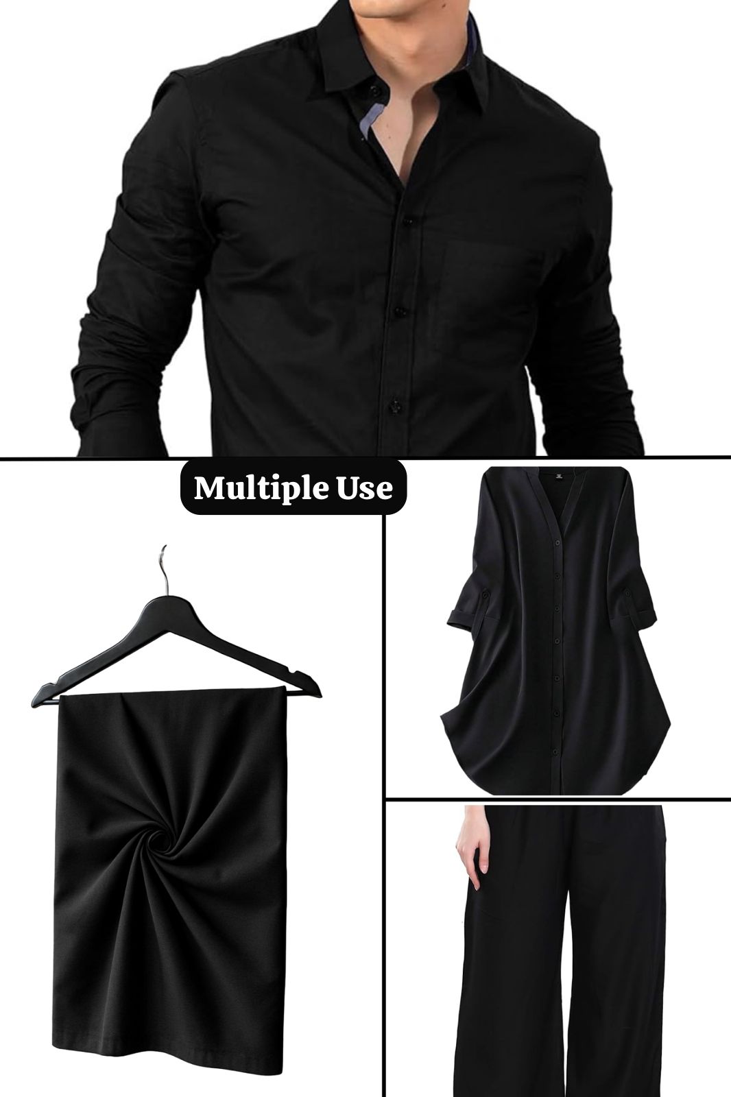 Black Rayon Fabric Material Photo – Soft, Lightweight Dress Fabric.