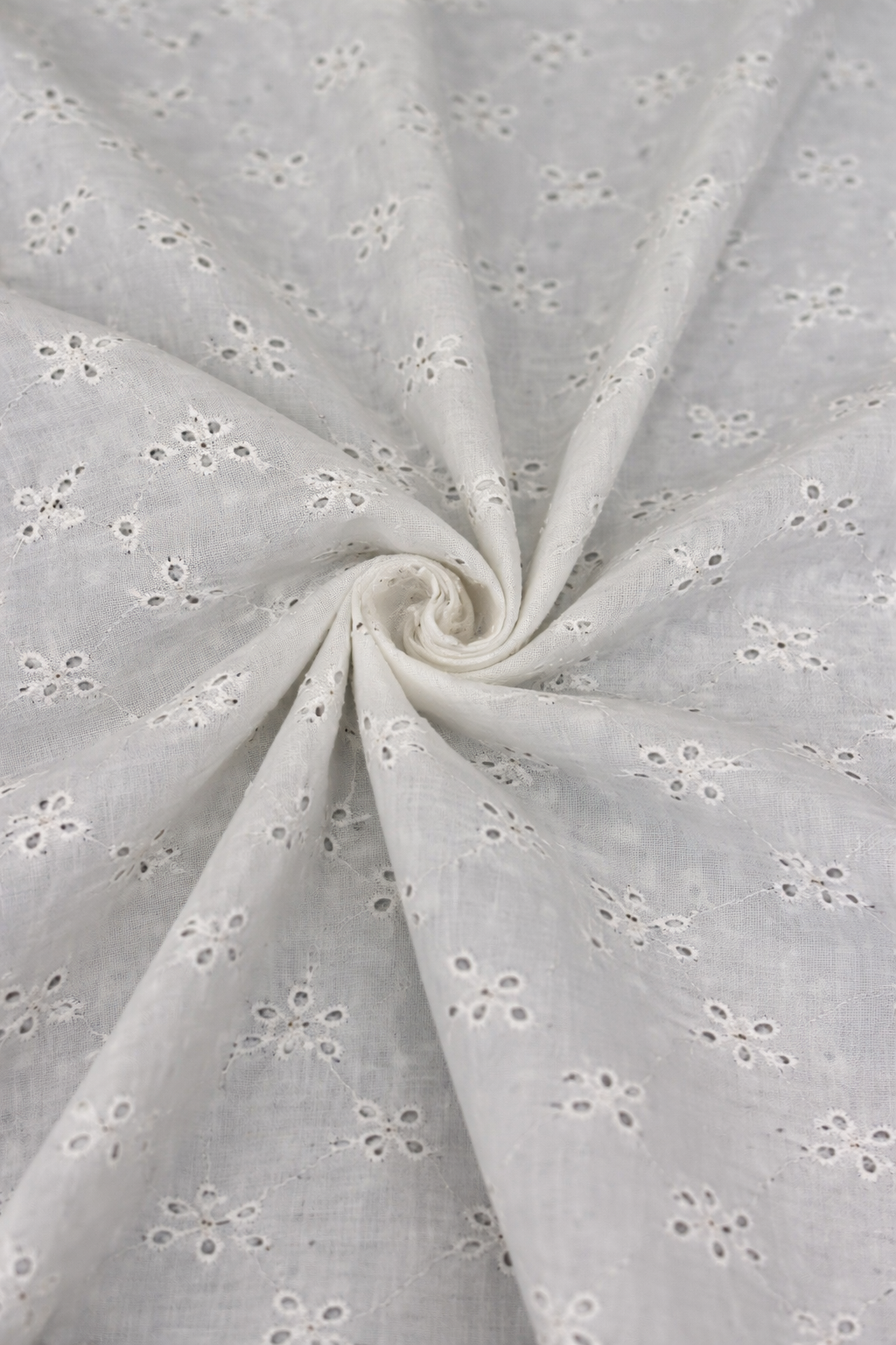 Premium Pure Cotton White Hakoba Schiffli Embroidery Fabric 56 Inch Wide for Kurti Suit Dress