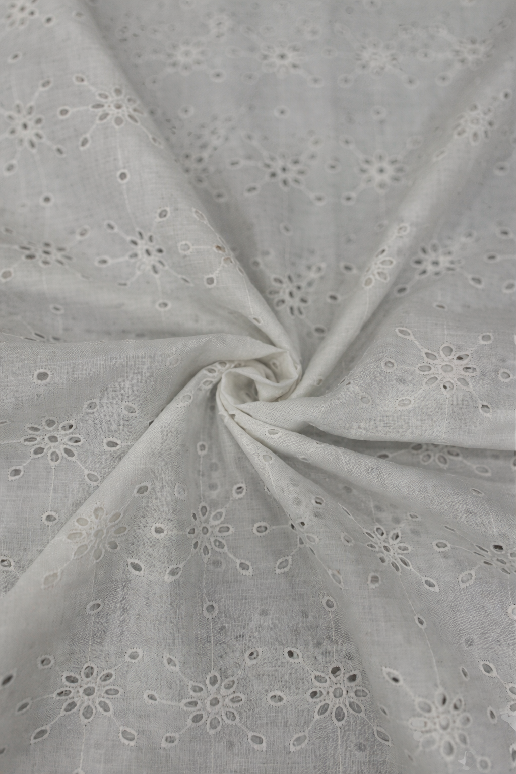 Luxury White Hakoba Cotton Fabric with Intricate Schiffli Work | 56” Wide, 52” Embroidery | Perfect for Kurti & Dresses
