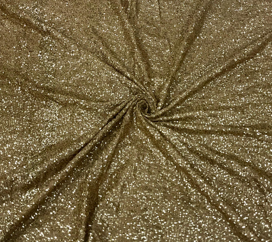 Premium gold shimmering georgette textile for gowns, kurtas and blouses