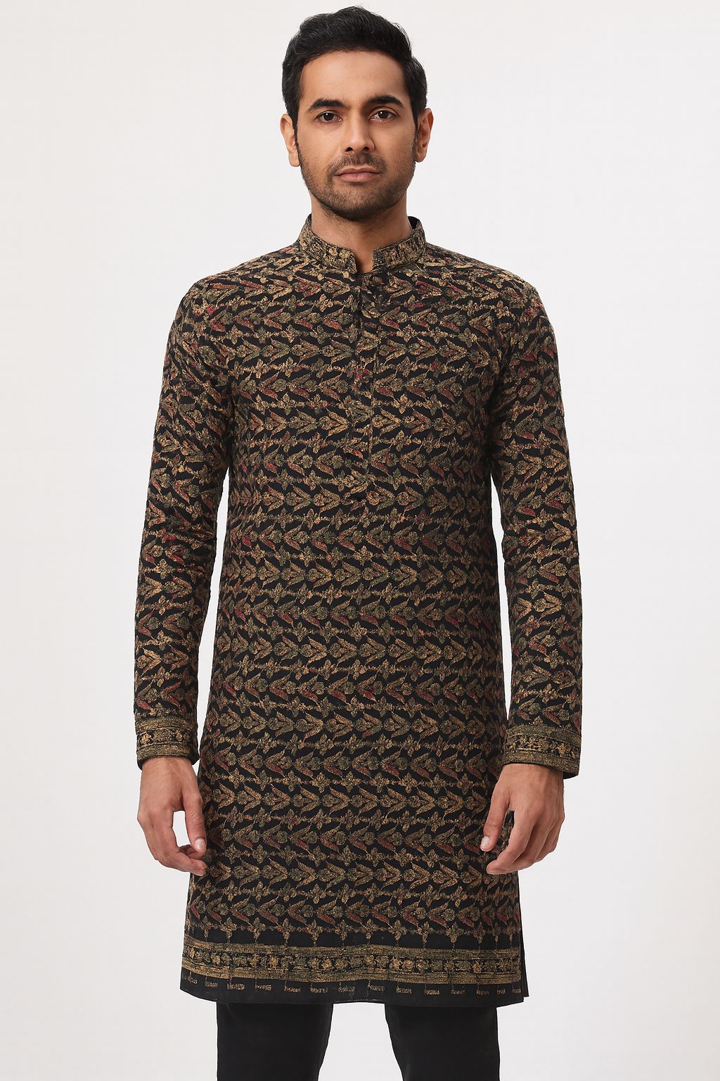 Position print sequin fabric for stylish men’s kurta and ethnic wear