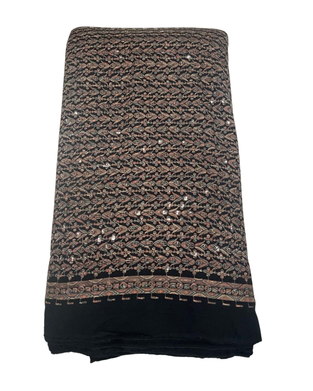 Premium black rayon viscose sequin kurta fabric for festive menswear
