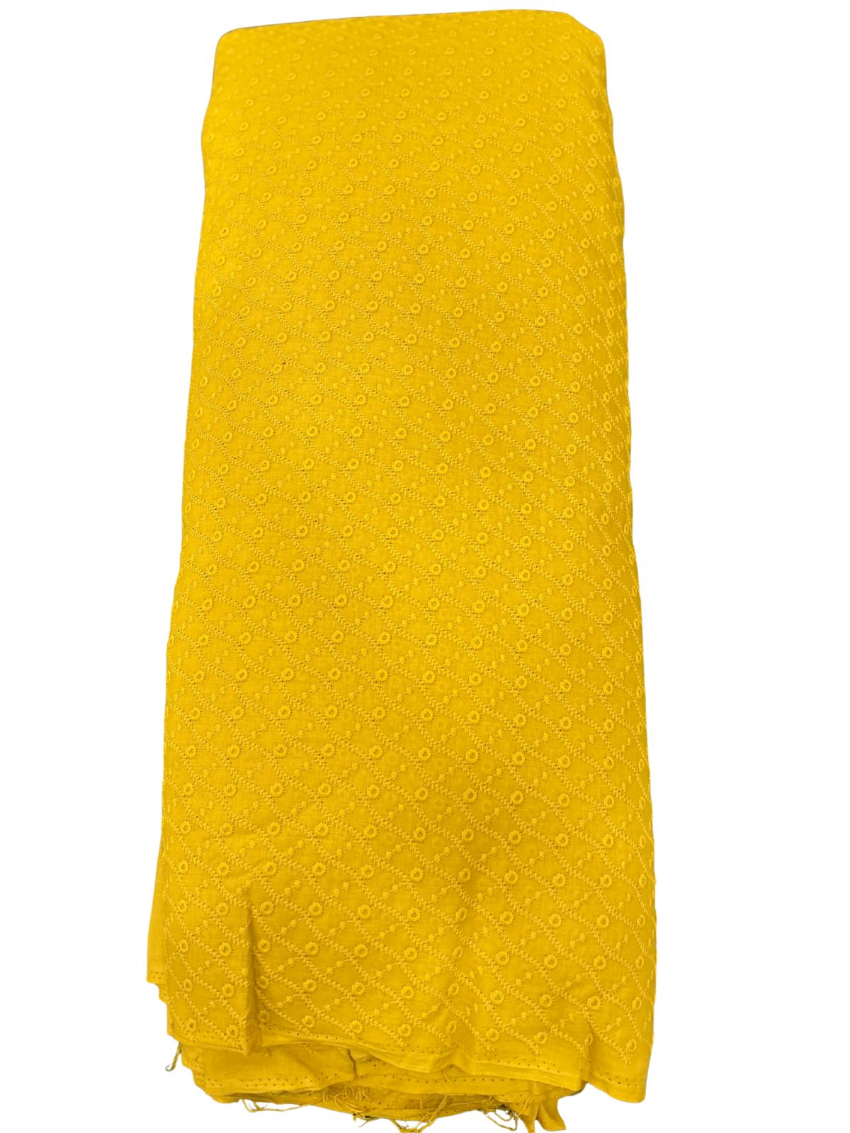 Mustard cotton pagdi embroidery fabric for men’s haldi kurta, women’s suits and festive special outfits

