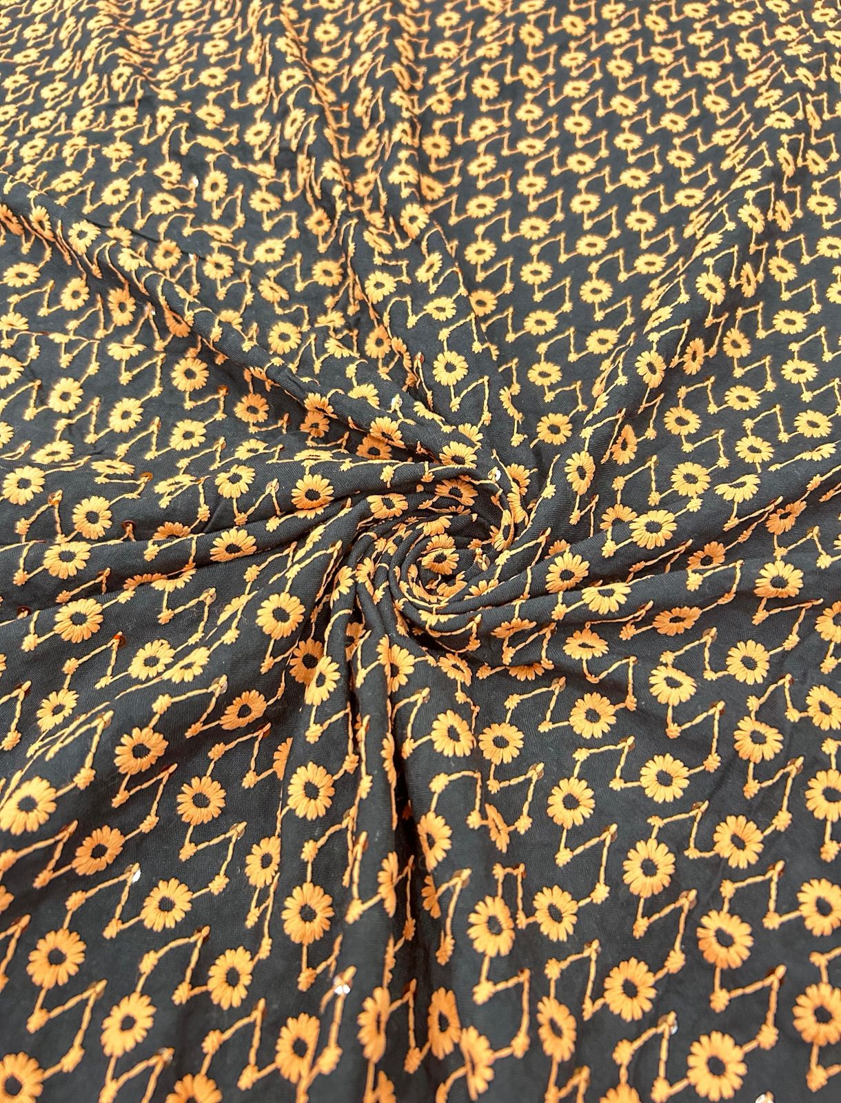 "Premium floral printed ethnic fabric alongside boys kurta — great for wedding collection, festive season outfits, and kids traditional clothing shopping."