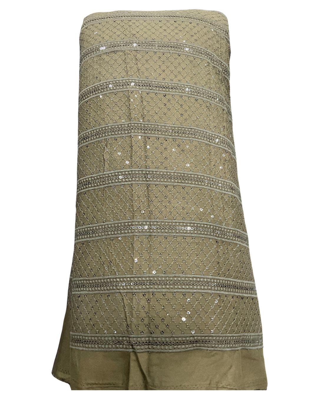 Designer embroidered patta pattern kurta fabric with sequin work for weddings and ethnic wear

