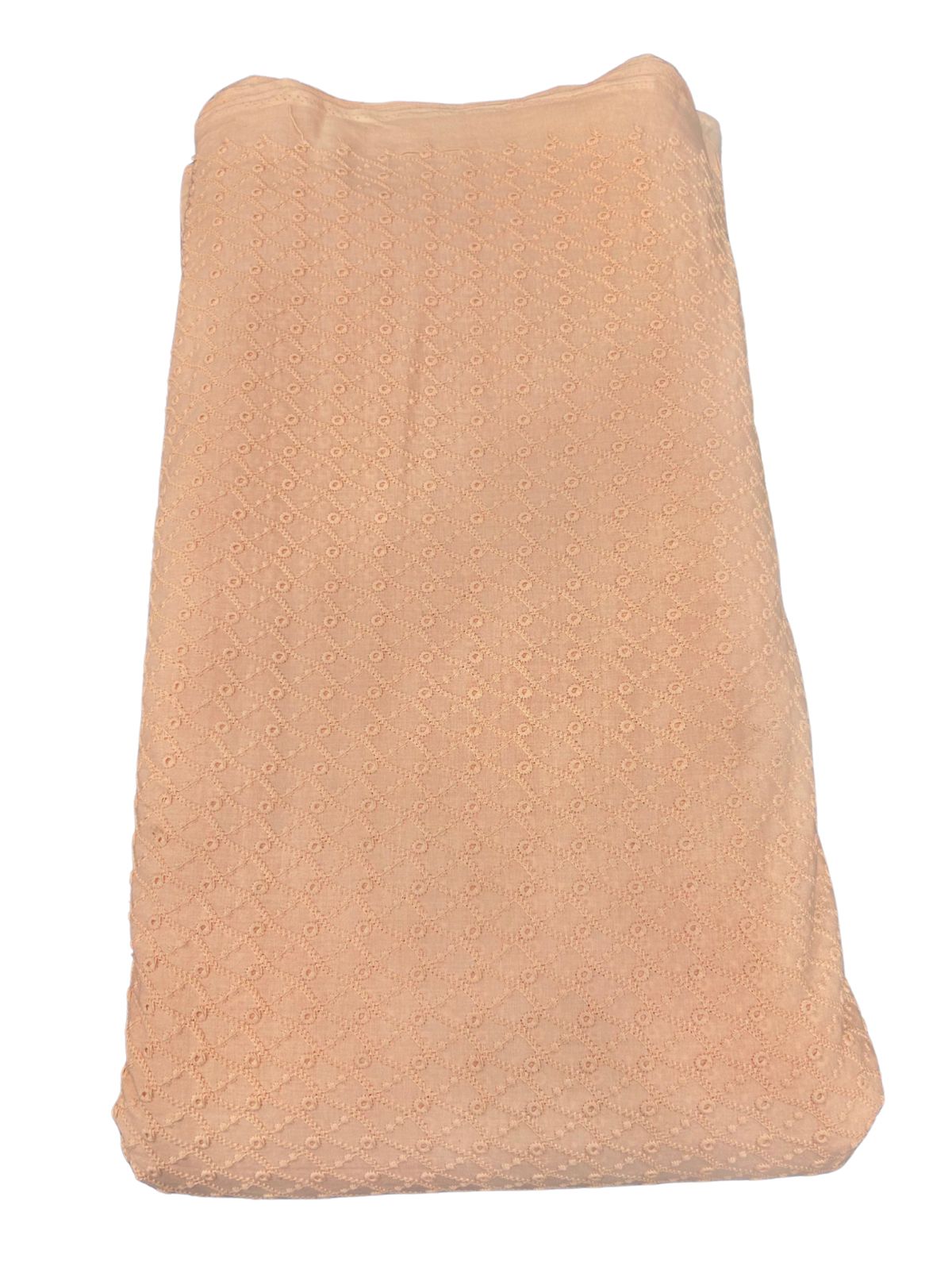 Peach cotton pagdi embroidery fabric for men’s kurta, women’s suits and indo-western festive outfits

