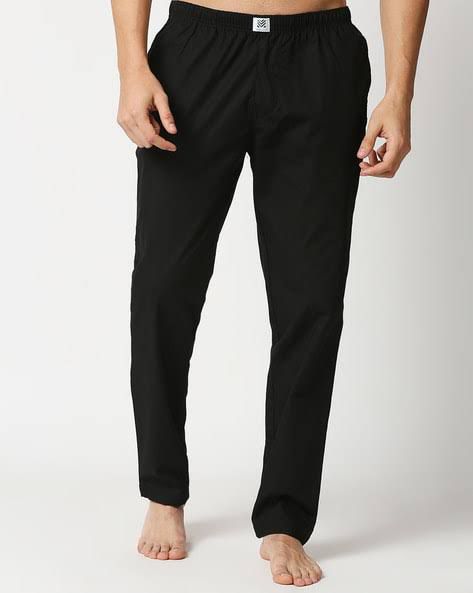 Black pure cotton pajama fabric for men’s loungewear and daily comfort wear

