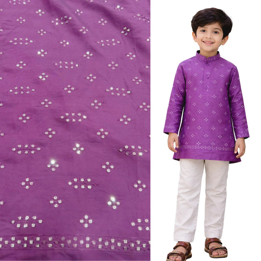 Purple fabric with small white embellishments