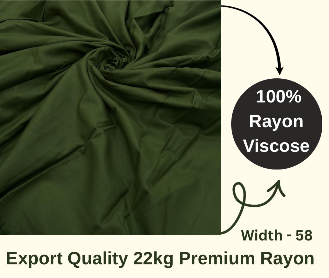 Dark Green Rayon Viscose Fabric Texture – Ideal for Kurtis and Dresses.