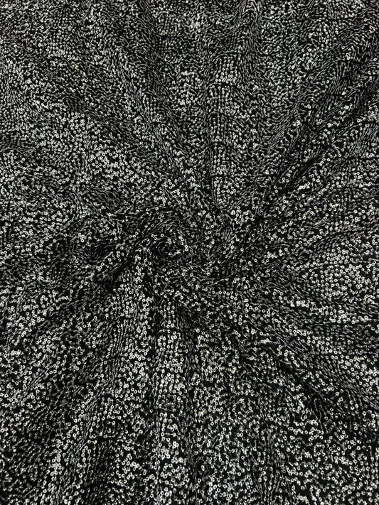 Luxury Black Kichdi Net Fabric with Heavy Designer Work for Designer Dresses, Blouses & Gowns