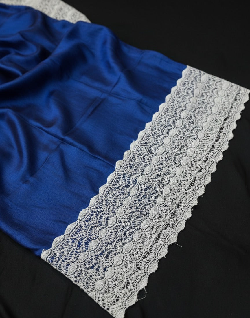 Close-up of premium embroidered GPO lace fabric.