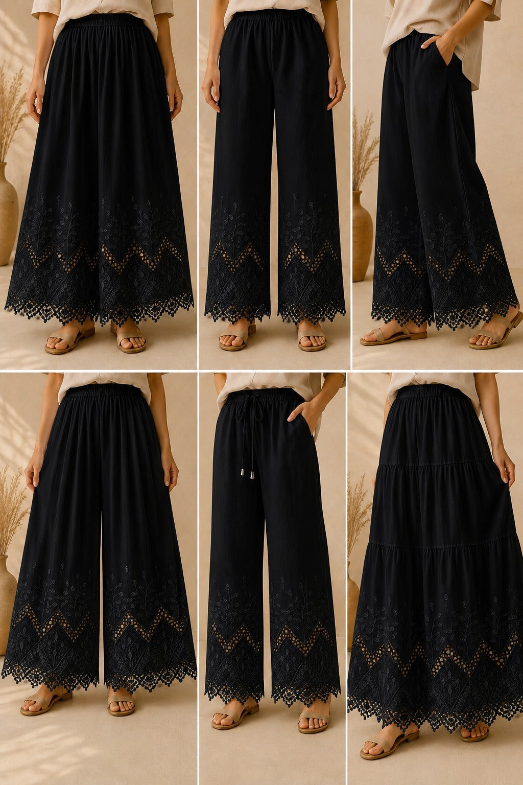 Luxury Cotton Embroidered Appliqué Fabric Width 42" | Designer Lace Border Fabric for Kurtis, Palazzo & Boutique Wear