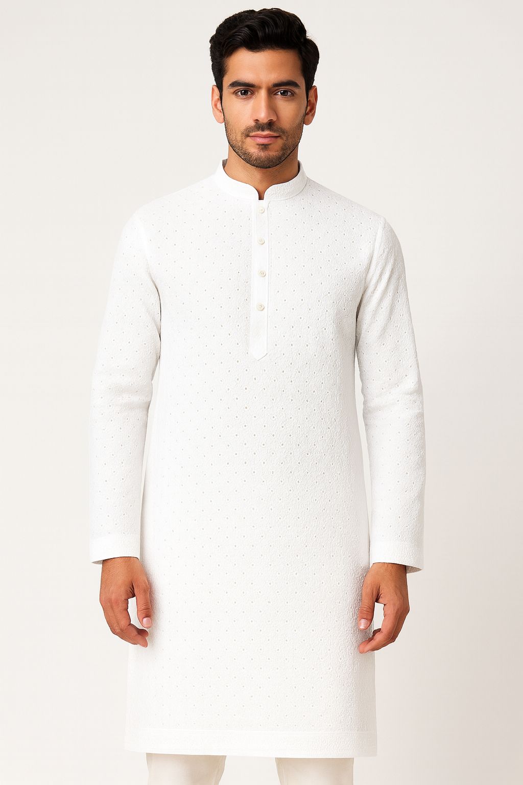 Pure cotton pastel embroidered fabric with pagdi pattern for traditional and indo-western wear

