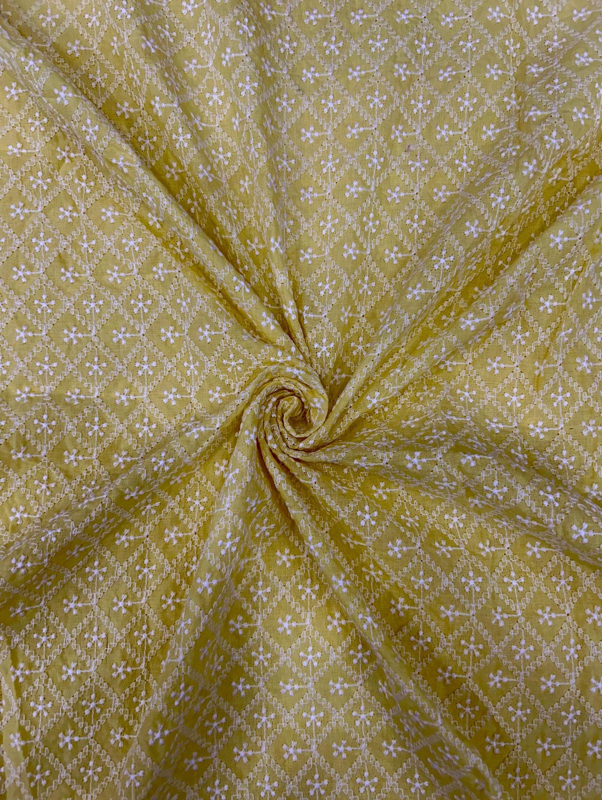 Premium embroidered fabric shown alongside a child wearing the coordinated haldi event kurta, perfect for kids festive wear, cultural functions, and party outfits.