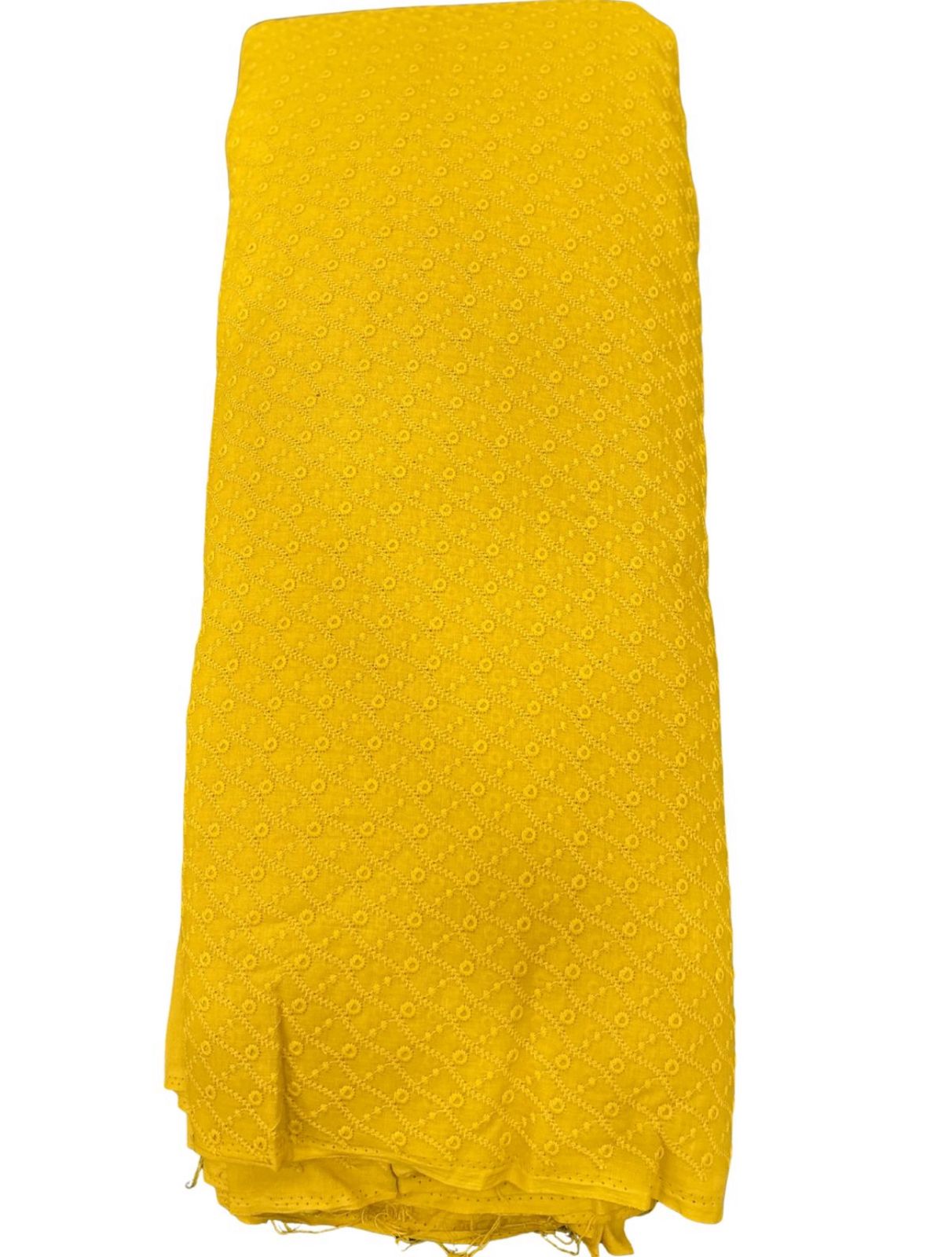 Designer mustard yellow ethnic fabric shown with child wearing matching kurta — festive special look ideal for Haldi ceremony, Diwali outfits, and traditional events.