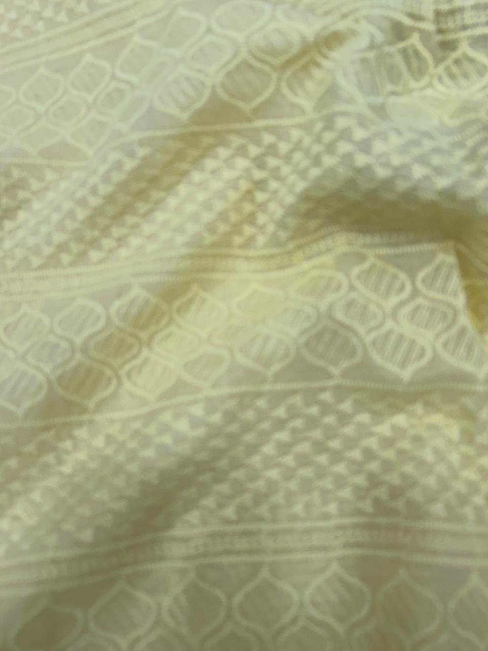 Yellow cotton suit fabric for women, soft breathable ethnic daily wear fabric