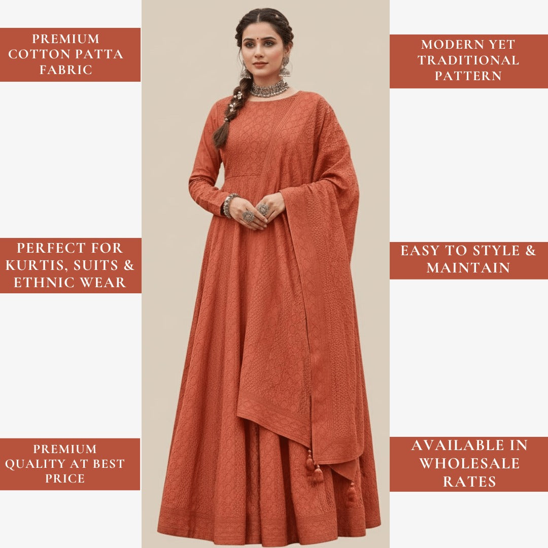 Breathable cotton paataa fabric for women ethnic wear