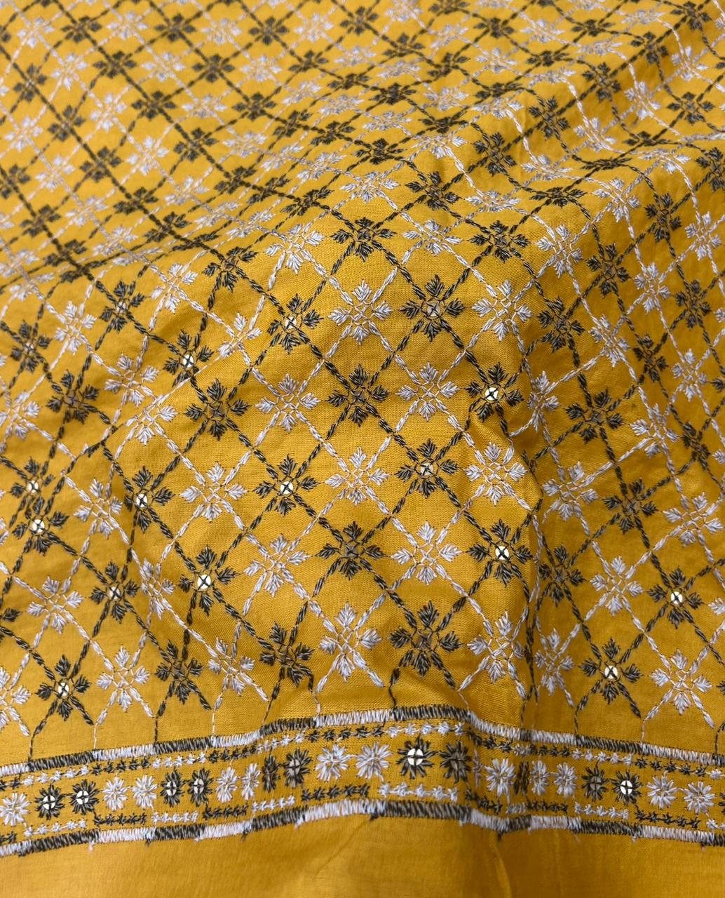 mustard yellow sequin ethnic textile
