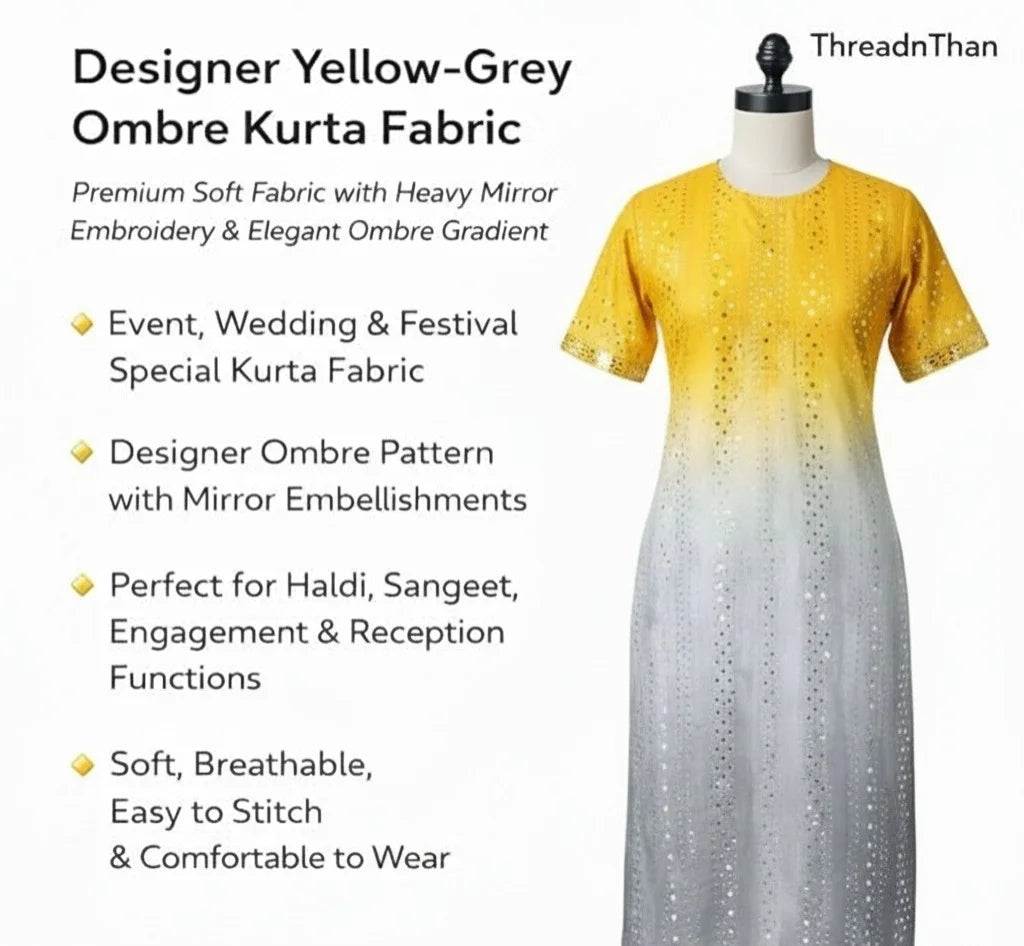 Festive and bridal yellow ombre salwar suit fabric