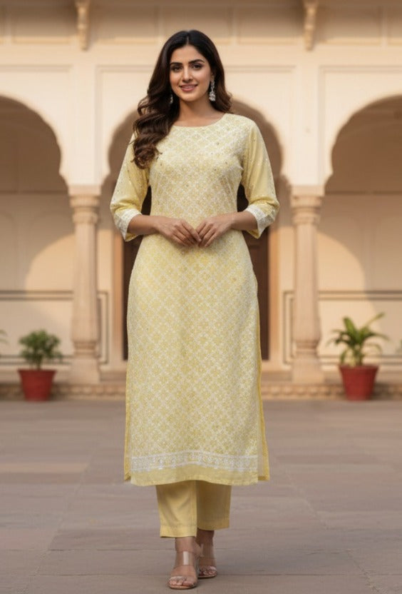 festive wear roman silk kurti fabric women yellow