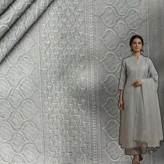 Grey cotton paataa kurti suit fabric
Soft touch breathable women wear