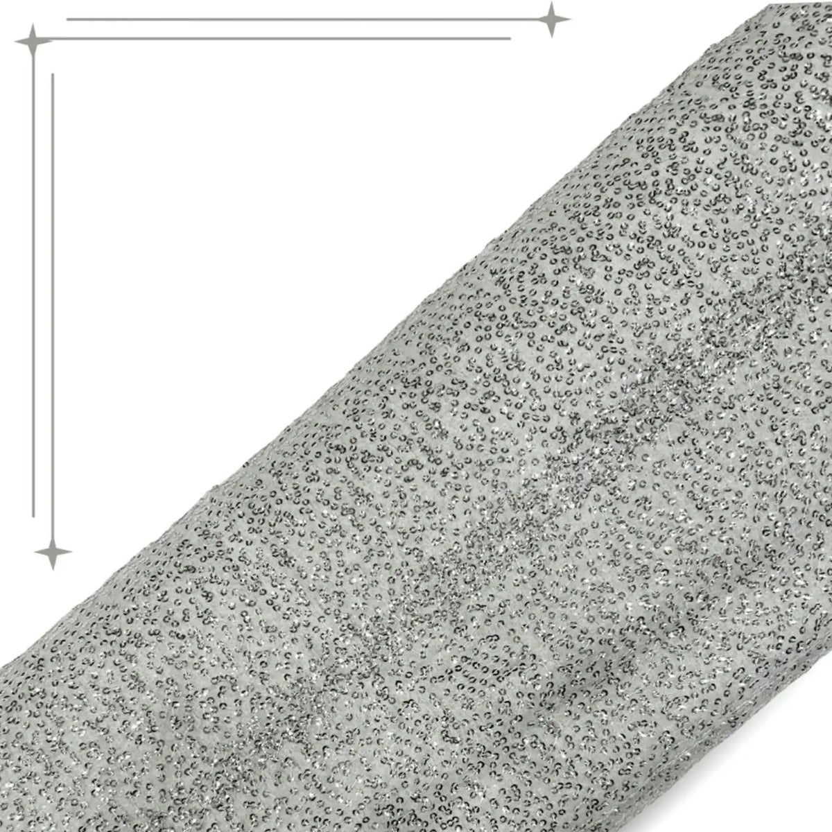 Grey Khichdi Sequin Net Fabric Roll