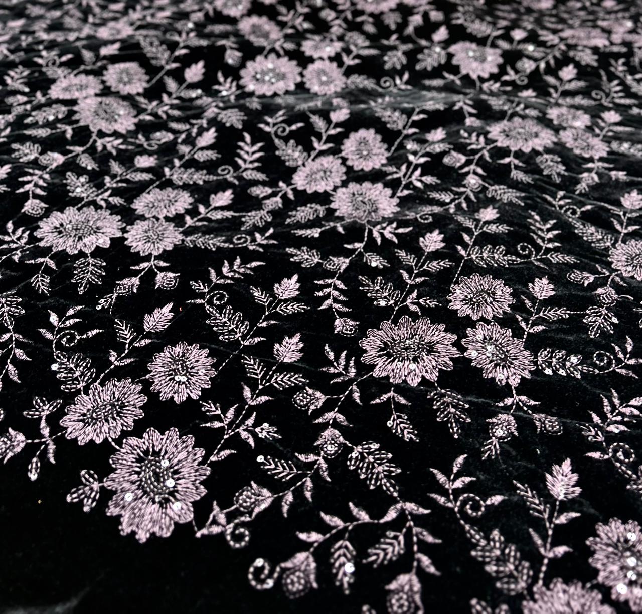 Luxury wine velvet fabric ideal for winter ethnic outfits