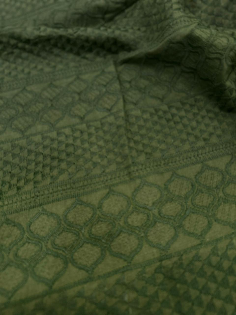 olive green ethnic wear material