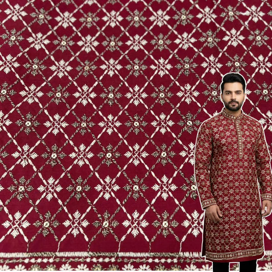 men kurta embroidered rayon material
