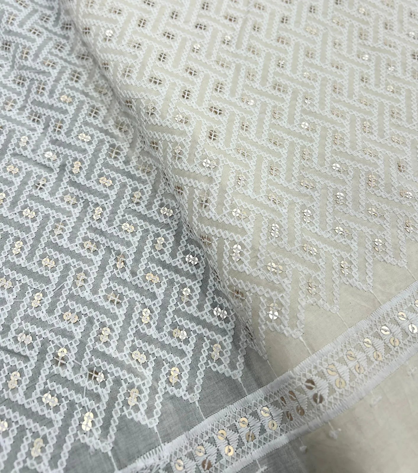 58 inch wide off-white cotton cambric kurta fabric for men’s ethnic wear