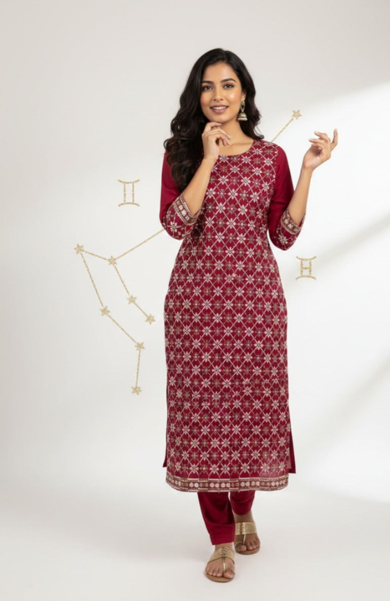 mehroon rayon fabric women wear