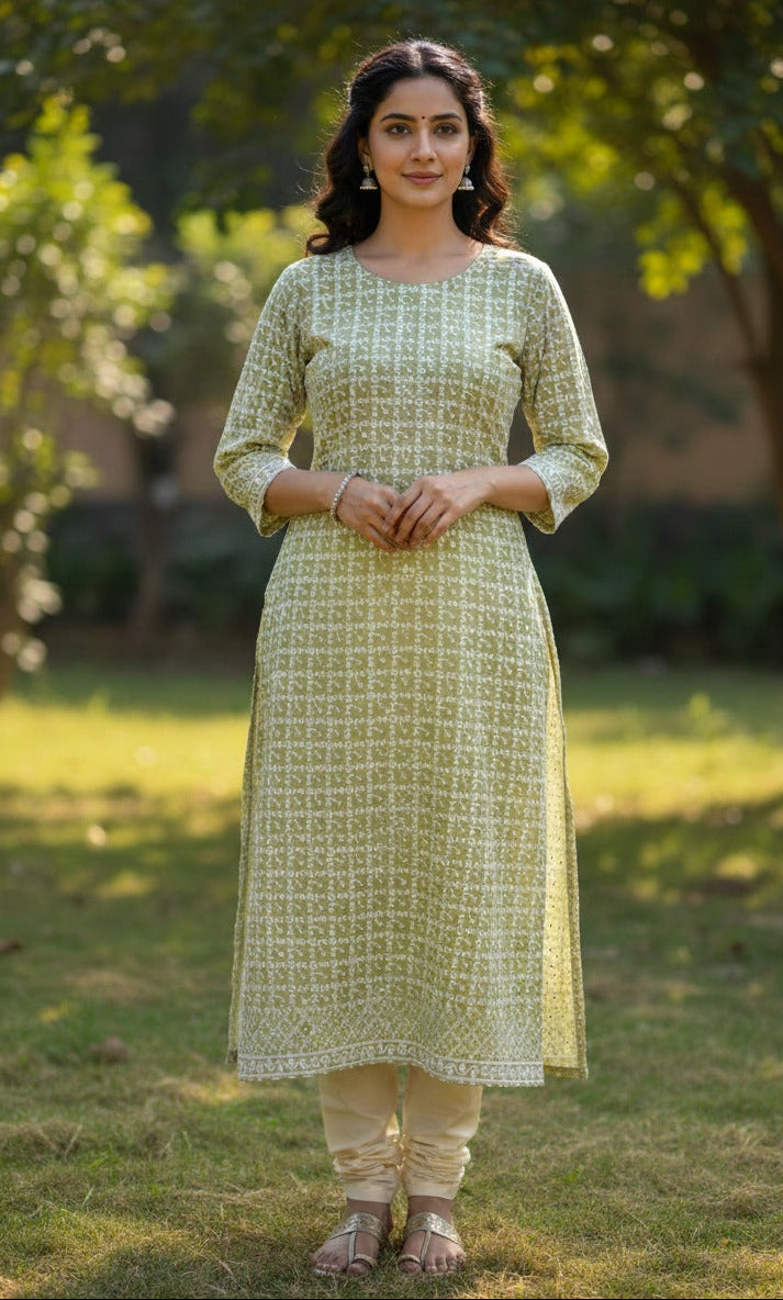pista green silk fabric silver sequin embroidery