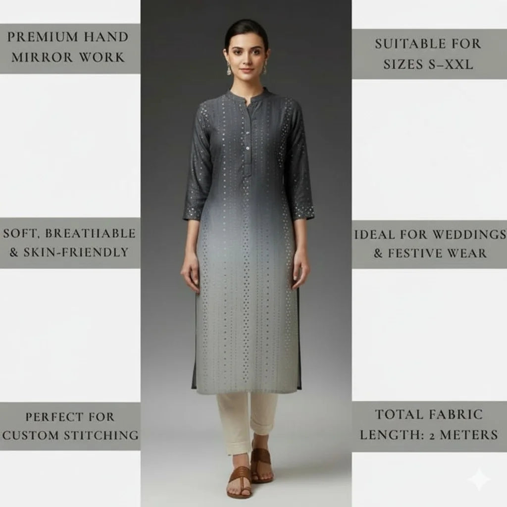 Close-up of premium ombre embroidered suit fabric