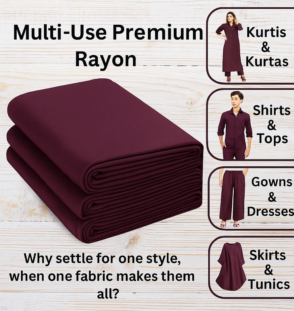 Wine Rayon Viscose Fabric Texture – High-Quality Material for Dresses & Tops.