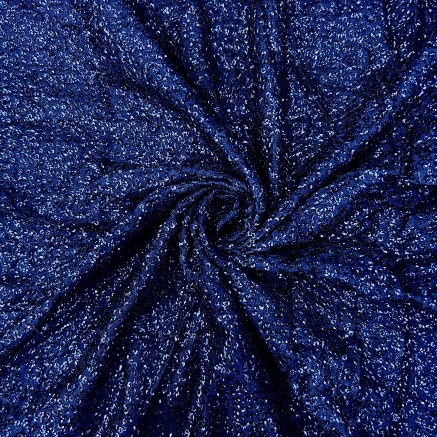 Royal Blue All Over Micro Sequins Net Fabric for Gowns, Sarees & Party Wear